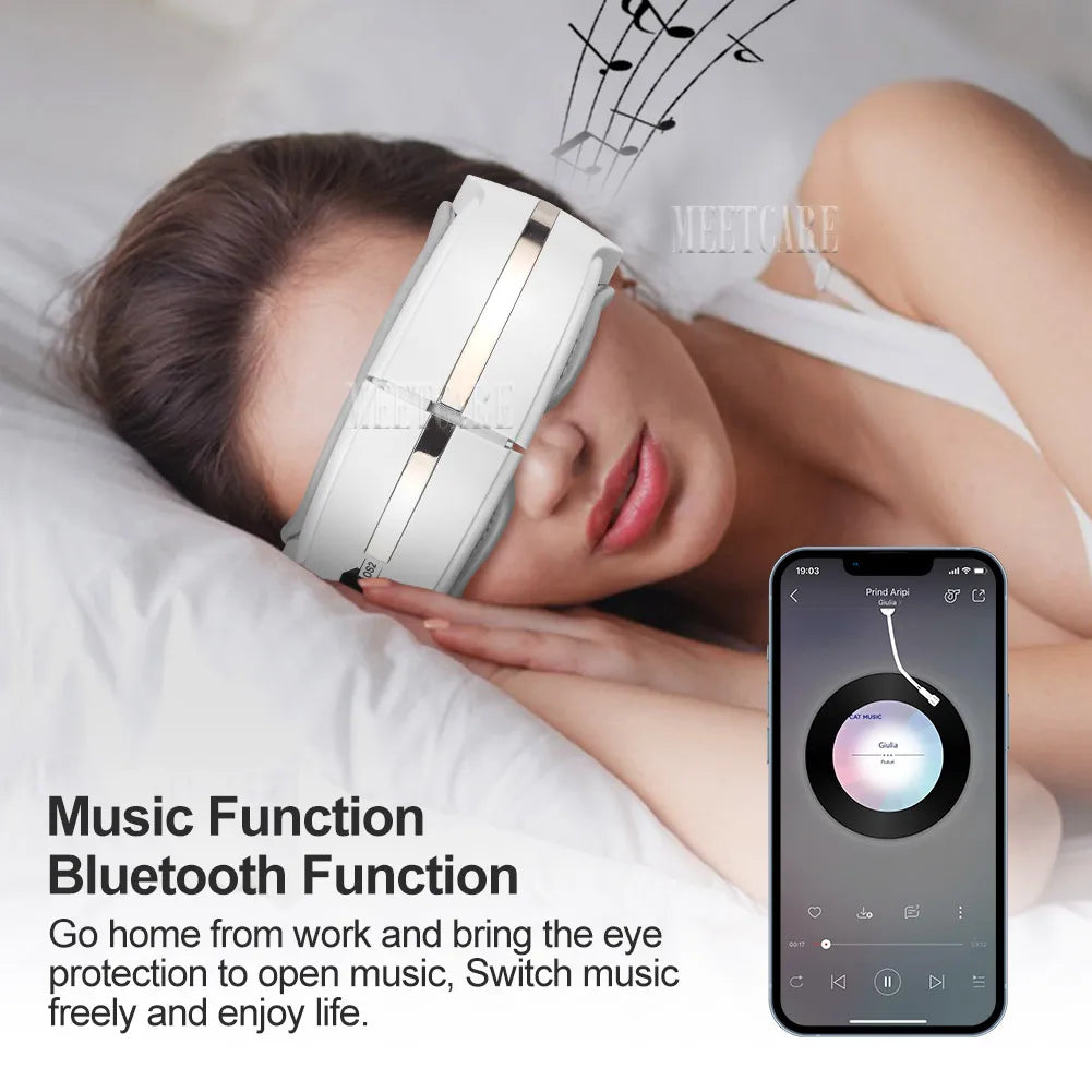 Intelligentes Augenmassagegerät zur Erleichterung der Bildschirmzeit, Entspannung und besseren Schlaf mit Bluetooth-Musik