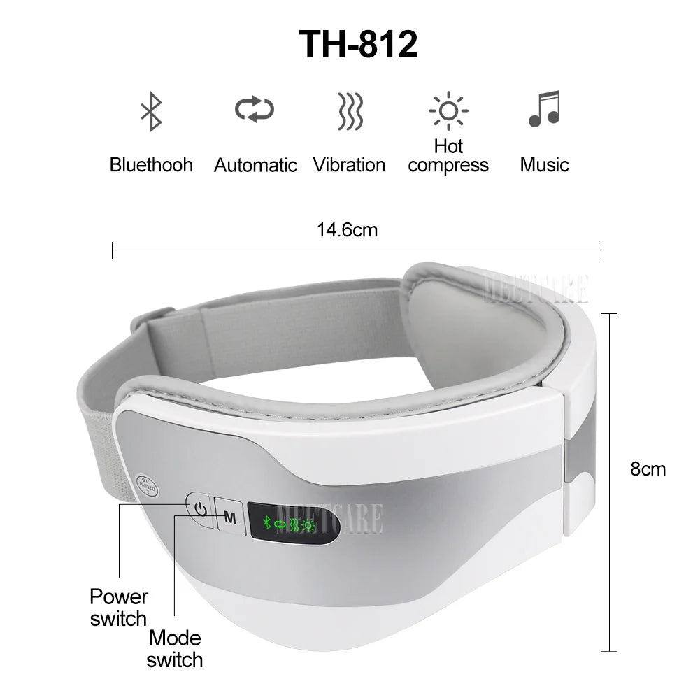 Intelligentes Augenmassagegerät zur Erleichterung der Bildschirmzeit, Entspannung und besseren Schlaf mit Bluetooth-Musik