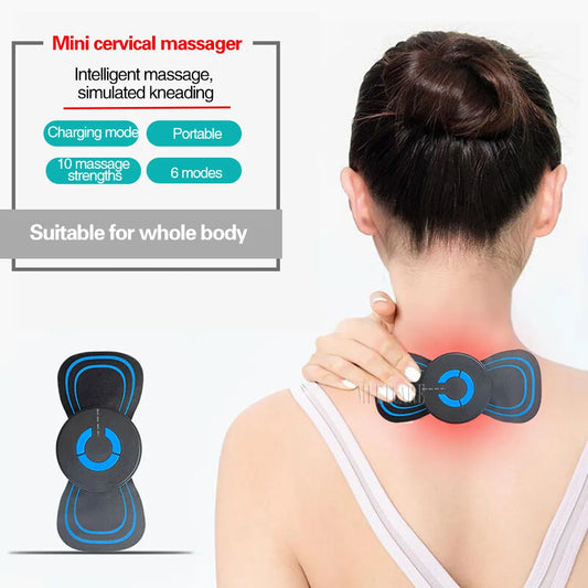 Aufkleber für EMS-Halswirbelsäulen-Nackenmassage – Mini-Körpermassagegerät (Elektrische Muskelstimulation) zur Schmerzlinderung, Halswirbelmassage